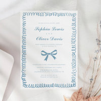 Mano caprichosa dibujó Boda de Elopement azul fran
