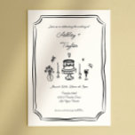 Invitación Mano caprichosa dibujó Boda quirky<br><div class="desc">La mano caprichosa atrajo la invitación a la boda rápida</div>