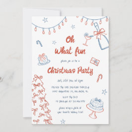 Invitación Mano caprichosa dibujó Oh Qué Fiesta Navidades Div