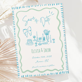 Invitación Mano caprichosa dibujó un Boda ondulado de resquic