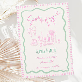 Invitación Mano caprichosa dibujó un Boda ondulado de resquic