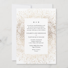 Invitación Mano caprichosa formal dibujada Boda blanco y oro
