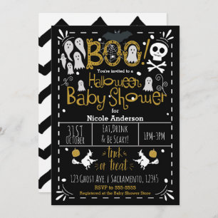Invitación Mano caprichosa moderna de Halloween Baby Shower