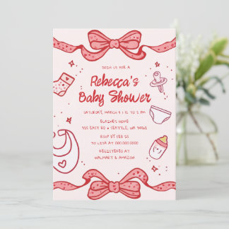 Invitación Mano caprichosa rosada de la mano Chica Baby Brunc