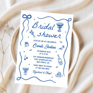 Invitación Mano caprichoso dibujó ducha de novia