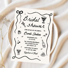 Invitación Mano caprichoso dibujó ducha de novia