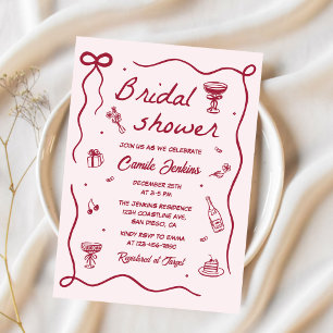 Invitación Mano caprichoso dibujó ducha de novia