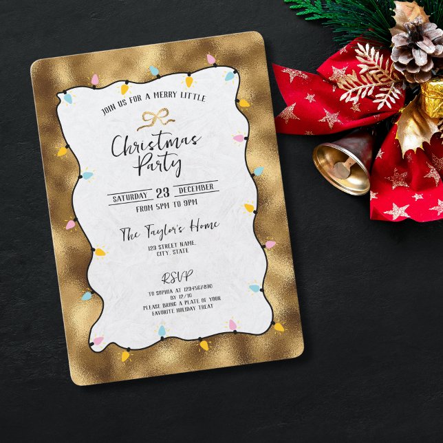 Invitación Mano caprichoso purpurina Fiesta Navidades Bow (Subido por el creador)