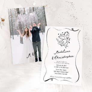 Invitación Mano caprichoso y caprichosa dibujó Boda de foto d