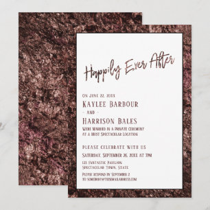 Invitación Mano Casual Felices para Siempre Rosa Dorado Negri