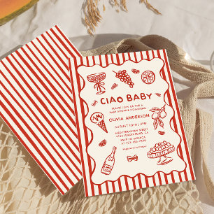 Invitación Mano de bebé de Ciao dibuja Baby Shower italiano