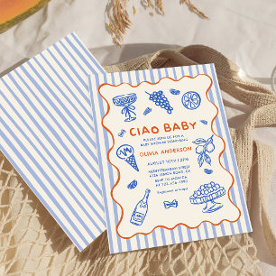 Invitación Mano de bebé de Ciao dibuja Baby Shower italiano