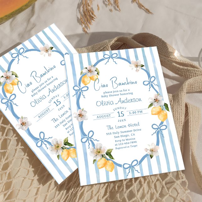 Invitación Mano de Ciao Bambino dibuja Baby Shower de limón i (Subido por el creador)