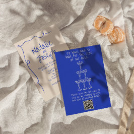 Invitación Mano de código QR dibujada por escrito como Boda ú