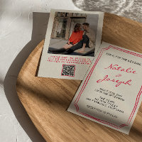 Mano de código QR escrita Boda de fotografía retro