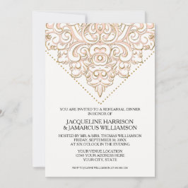 Invitación Mano de época Lace Moderno Ensayo Cena
