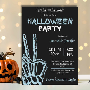 Invitación Mano de Esqueleto Noche de Terror Fiesta de Hallow