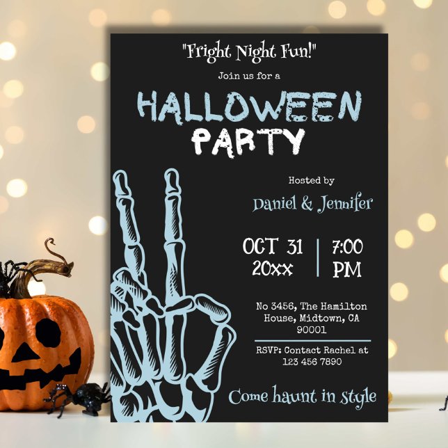 Invitación Mano de Esqueleto Noche de Terror Fiesta de Hallow (Subido por el creador)