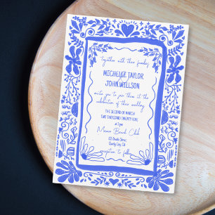 Invitación Mano de garganta de caramelo azul quirky caprichos