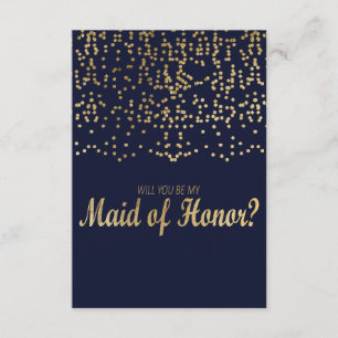 Invitación Mano de honor Faux Gold Confetti