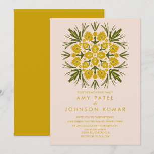 Invitación Mano de Mandala Botánica de Vintage Florals