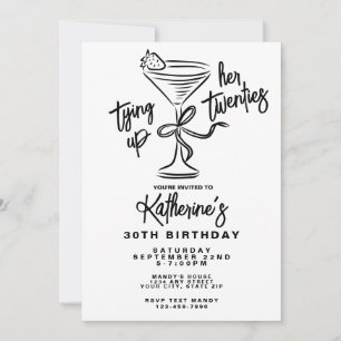 Invitación Mano De Moda Amarrando Su Cumpleaños De Veinte Año