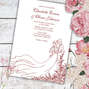 Invitación Mano de Moda Rústica desató a pareja Boda de Borgo