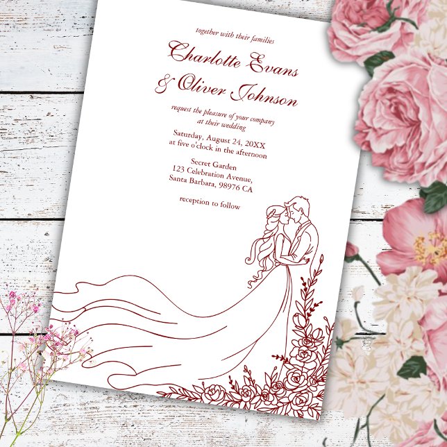 Invitación Mano de Moda Rústica desató a pareja Boda de Borgo (Subido por el creador)