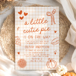 Invitación Mano De Otoño Dibujó Un Pequeño Baby Shower De Pie