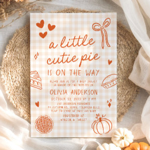 Invitación Mano De Otoño Dibujó Un Pequeño Baby Shower De Pie