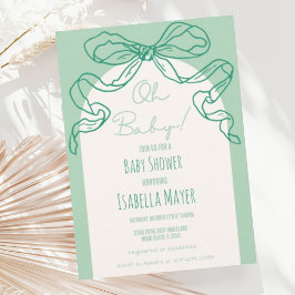Invitación Mano de sabio retro caprichoso dibujó Baby Shower