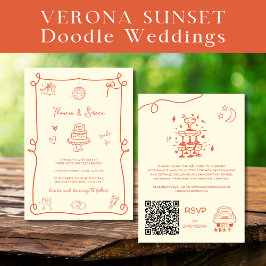 Invitación Mano del doodle del código QR dibujada Verona Suns
