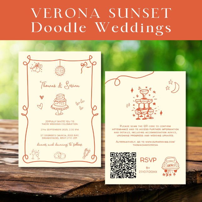 Invitación Mano del doodle del código QR dibujada Verona Suns (Subido por el creador)
