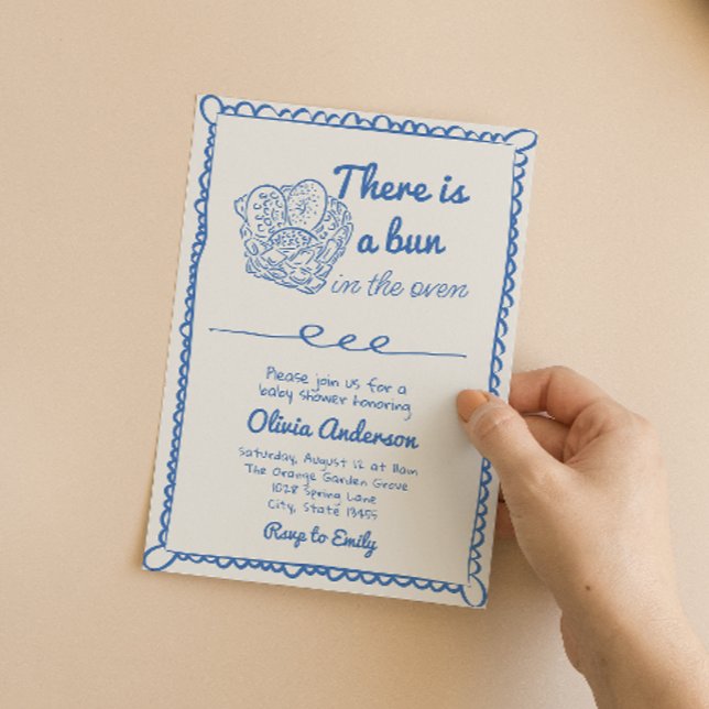 Invitación Mano Dibuja Un Bolón Azul En El Baby Shower De Ove (Subido por el creador)
