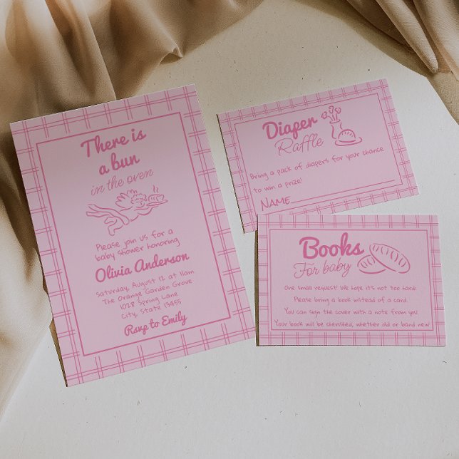 Invitación Mano Dibuja Un Bolón Rosa En El Baby Shower Del Án (Subido por el creador)