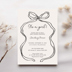 Invitación Mano dibujada caprichosamente es una ducha de bebé