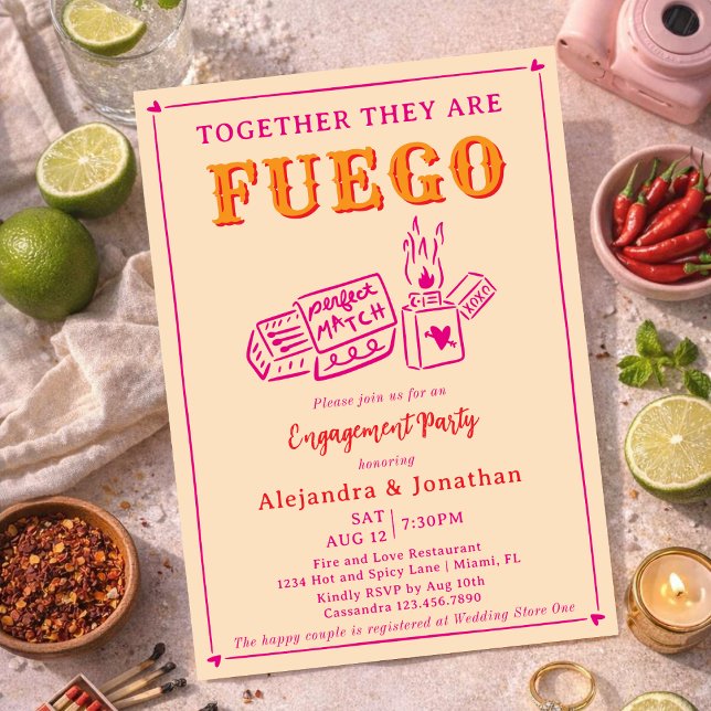 Invitación Mano Dibujada La Fiesta de Compromiso La Pareja Pe (Subido por el creador)