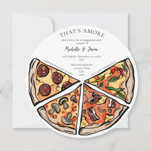 Invitación Mano dibujada: más pizza, compromiso italiano