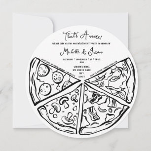 Invitación Mano dibujada: más pizza, compromiso italiano