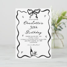 Mano elegante dibujada en el cumpleaños 30