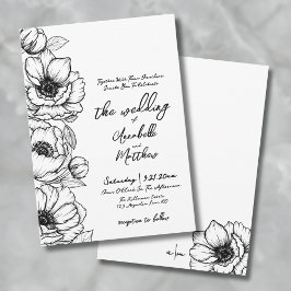 Invitación Mano floral dibujada por un caprichoso Boda botáni
