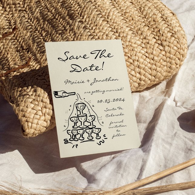 Invitación Mano Impresionante Dibujó La Torre De Champagne Sa (Subido por el creador)