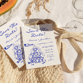 Invitación Mano Impresionante Dibujó La Torre De Champagne Sa