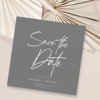 Mano Lettered Save The Date Grey