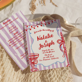 Invitación Mano Retro Colorida Dibujó A Todo En Un Boda Diver