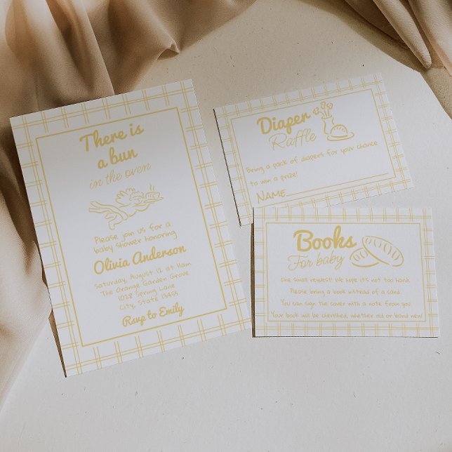 Invitación Mano Retro Dibujó Un Bun En El Baby Shower Del Áng (Subido por el creador)