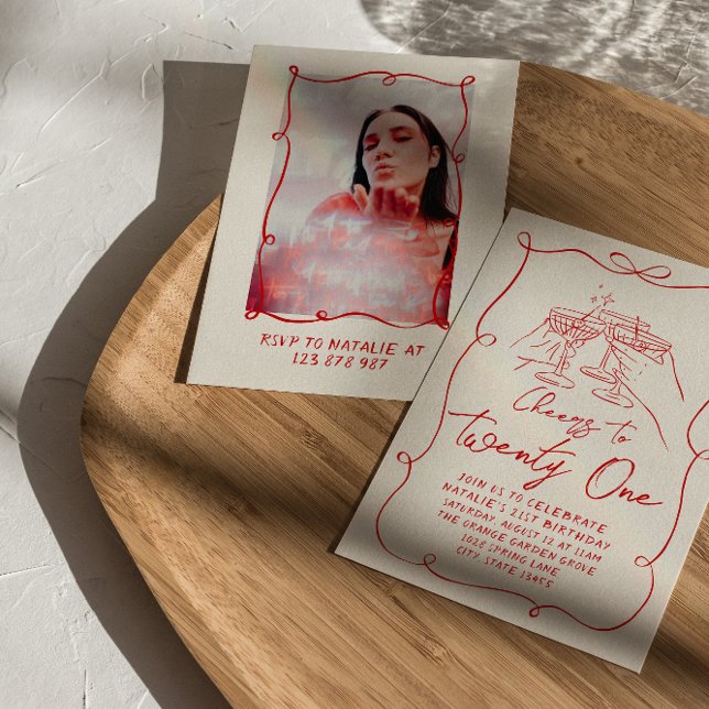 Invitación Mano Retro Llevó Alegres A Los 21 Años (Subido por el creador)