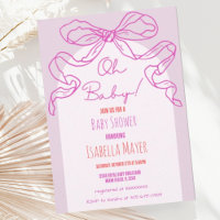 Mano rosa retro caprichoso y caprichoso Baby Showe