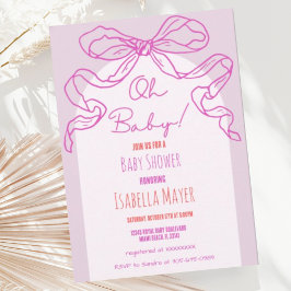 Invitación Mano rosa retro caprichoso y caprichoso Baby Showe