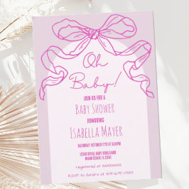 Invitación Mano rosa retro caprichoso y caprichoso Baby Showe